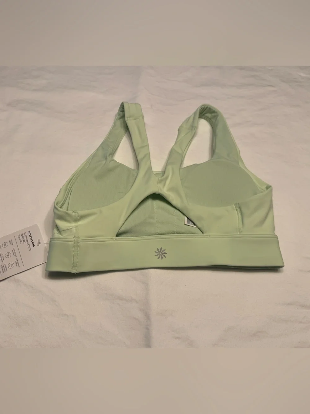 Athleta Pale Green Interval Sports Bra Size XS NWT - Picture 2 of 4